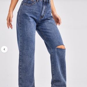 High Rise- Denim Straight Jeans